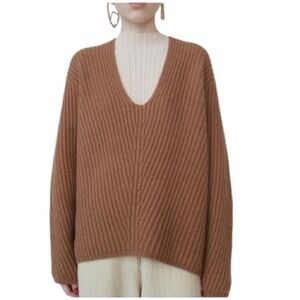 Acne Brown V-Neck Sweater